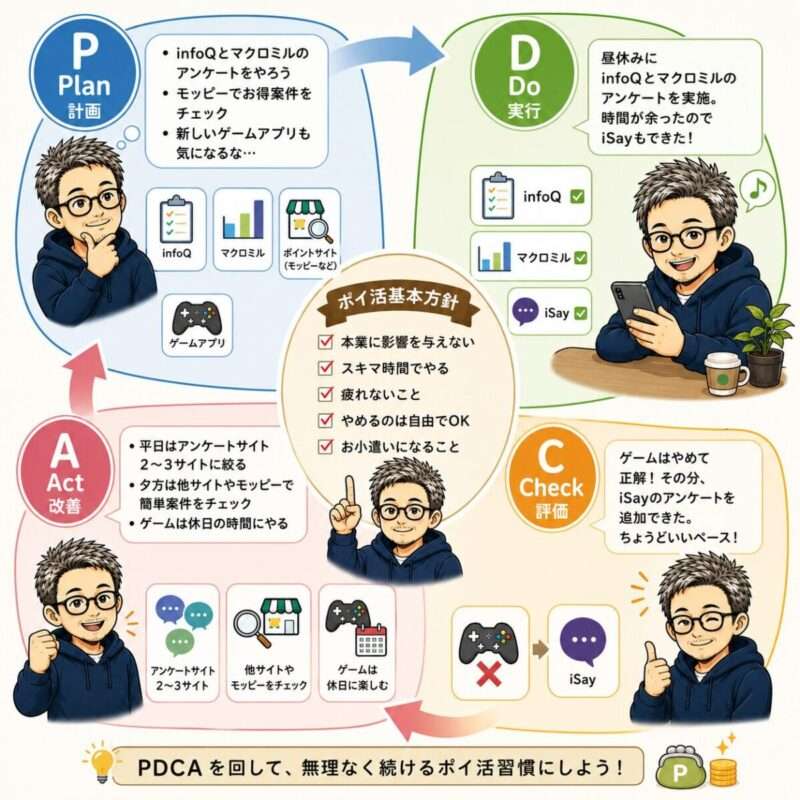 ポイおじのPDCAサイクル図解