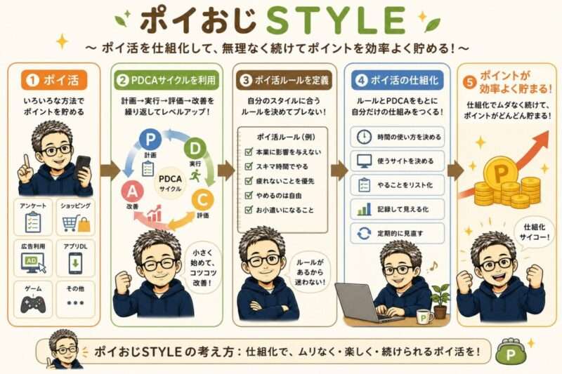 ポイおじSTYLE:ポイ活の仕組化の図解